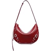 LAFESTIN Shoulder Bag for Women with Adjustable Strap, Split Leather Hobo Crossbody Bags, Trendy Satchel Purse Zipper Closure