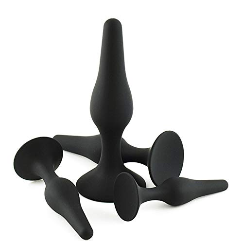 MON AMOUR Plug Anal - Ecarteur En Silicone Médical - Sextoys Homme Femme - Kit d’Entrainement Pour Débutant - Sécurisé (Avec Base Evasée) - Vagin - Lot de 4 Dildo Avec Taille Différentes