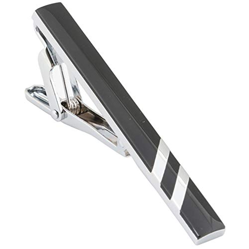 GWD Mens Tie Bar Clip 2.1 Inch, Silver-Tone, Black, Gray (G Style)