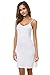 EaseWay Women's Basic Adjustable Spaghetti Strap Cami Under Mini Dress White