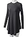 URBANCLEO Womens Long Sleeve Mock Neck Tunic Top Mini T-Shirt Dress Char, XL