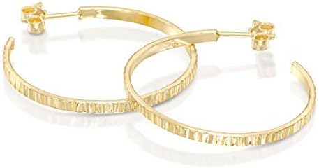 Handmade Classic Textured Hoop Earrings Available in 925 Sterling Silver or 14k Gold-Filled