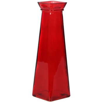 Amazon Com Short Glass Bud Vase 7 75 Tall Red Home Kitchen