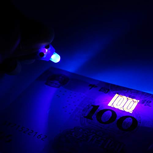 LUMAND 10 Pack Uv Mini LED Flashlight Keychain Torch Light Lamp Id Currency Passports Detector (10Pcs, Purple) - Thumbnail 4