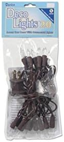 Darice DecoLights Light Set - 20 Clear Bulbs - Brown Cord