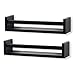 Wallniture Utah Nursery Book Shelves - Set of 2 Floating Bookshelf for Kids Room - Multi-use Kitchen Spice Rack and Bathroom Organizer, Wood Black