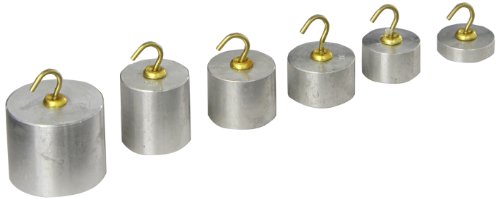 United Scientific WSAL06 Aluminum Hooked Weight Set, One Each of 100g, 50g, 40g, 30g, 20g, 10g