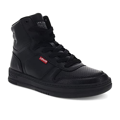 Levi's Womens Drive Hi Synthetic Leather Casual Hightop Sneaker Shoe, Black Mon…