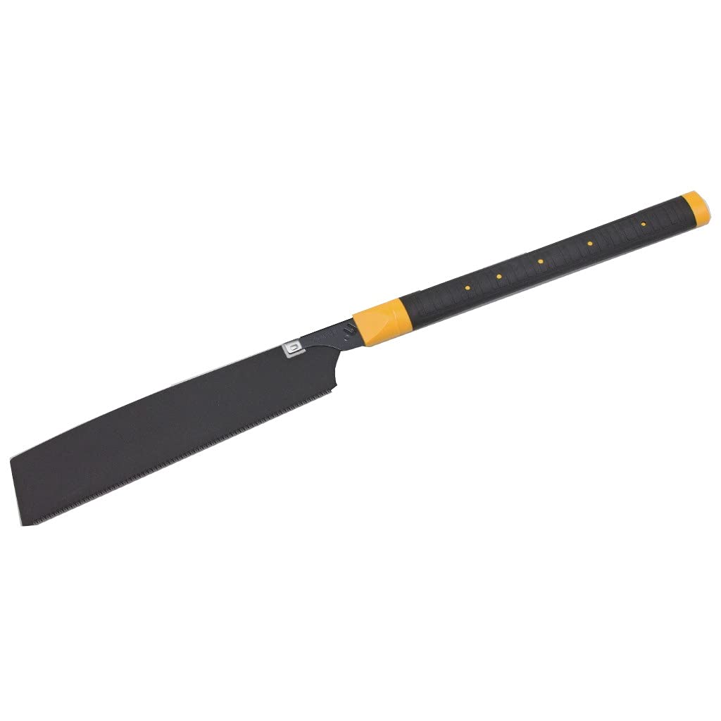 Tajima Japanese Saw Pull 265R Fluorine Black (265 mm, Ergonomic Handle, Quick Change System, 16 Teeth per Inch, Wood Saw) JPR265FBR