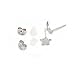 Wicary One Pair Set of Sterling Silver Star and Moon Stud Earring