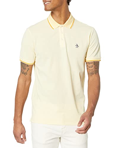 Original Penguin Men's Birdseye Knit Short Sleeve Polo Shirt, Pale