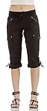 Classic Designs Juniors Stretch Poplin Elastic Waist Cargo Capri (S-3X)