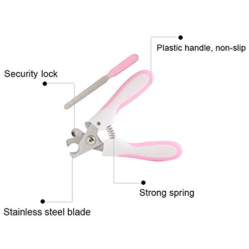 Dog Nail Clipper Safe Professional Pet Nail Trimmer Nail File Pet Grooming Tool (Pink) - Thumbnail 2