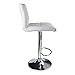 Leader Accessories Bar Stool,White Hydraulic Modern Diagonal Line Adjustable Bar Stools with Back,Set of 2