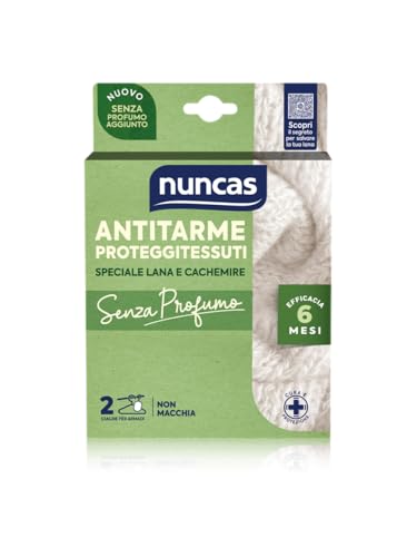 Nuncas Antipolillas para proteger tejidos, sin perfume, 2 cápsulas