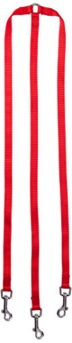 Zack & Zoey Nylon 3-Way Dog Leash Coupler, 24-Inch, Tomato Red
