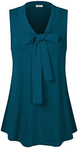 HNNATTA Sleeveless Tunic Tops, Ladies Solid Color A Line Casual Office Tank for Summer
