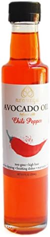 Chili Infused Avocado oil 8 oz (250 ML), High Heat (500 F), Suitable for Keto/Paleo Diets, Cold Pressed, Artisan Infused with Chili Peppers, 8 oz MADE in USA