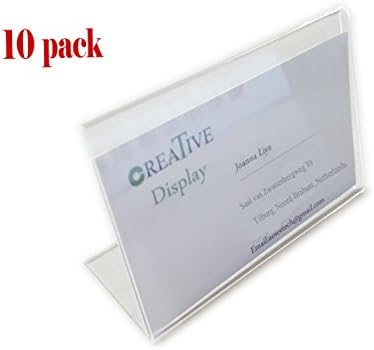 Kuke Horizontal Slanted L-Shape Acrylic Sign Holder, 3.5 by 2.4- Inch., Clear (A1212)