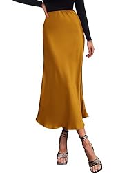 BTFBM Long Satin Skirts for Women Summer Spring