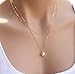 Hithop Chic Women Natural Simple Female Fine Pearl Pendant Necklace Chain Clavicle GOLD