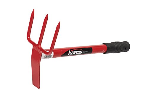 Kenyon 41222 ProGrade Steel Cultivating Mattock with 3" Wide Cultivator Fork and 1.25" Planting Head, 14" Over Length