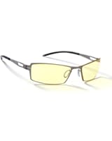 Gunnar Optiks G0005-C011 SheaDog Full Rim Ergonomic Advanced Computer Glasses with Headset Compatibility and Amber Lens Tint, Mercury Frame Finish