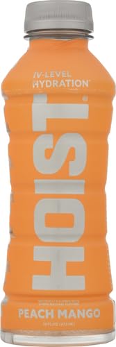HOIST PREMIUM MILITARY HYDRATION ELECTROLYTE DRINK, POWERFUL IV-LEVEL HYDRATION, CLINICALLY PROVEN PERFORMANCE DRINK, PEACH MANGO, 16 FL OZ (PACK OF 12)