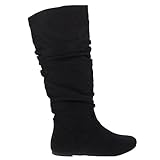 Zuluu Flat Slouchy Knee High Boots Casual Women Soda Shoes