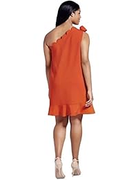 Victoria Beckham - Vestido de hombro para mujer con lazo y borde festoneado