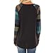 WOCACHI Womens Blouses Long Sleeve Striped Patchwork Shirt Crew Neck Loose Tops