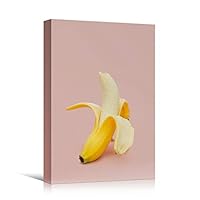 Canvas Wall Art Peeled Banana Chic Citrus Colorful Fruit Kitchen Multicolor Photography - 12x18 inches