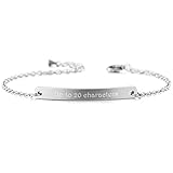 MeMeDIY Stainless Steel Bracelet Link Adjustable - Customized Engraving