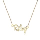 Turandoss Riley Necklace, 14K Gold Plated Name