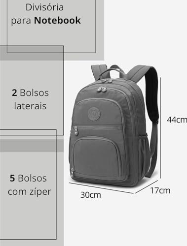 Mochila Feminina Masculina Tactel Notebook Escolar Resistente Grande Costas Juvenil Escola Preta