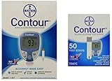 Bayer Ascensia Contour Blood Glucose Monitoring System with 50 Contour Blood Glucose Test Strips (Bundle)