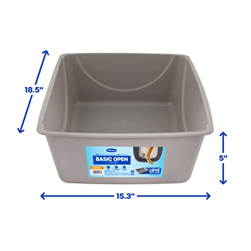 Petmate Open Cat Litter Box, Large Nonstick Litter Pan Durable Standard