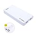 Skyvast 20000mAh Wallet-Style Portable Power Bank External Battery Pack for iPhone, iPad, Samsung Galaxy, USB-enabled Devices [Dual Smart USB Ports/LED Flashlight/Micro-USB Cable Included] (White)