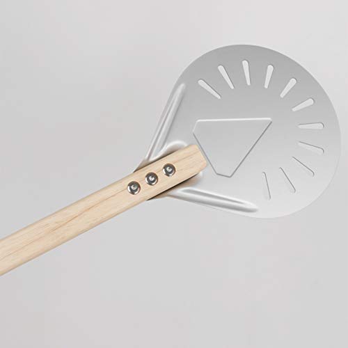 Uniquk 8 Inch Perforated Pizza Turning Peel Pizza Shovel Wooden Handle Pizza Peel Paddle Short Pizza Tool Non Slip… - Afbeelding 5