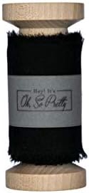 HeyItsOhSoPretty Silk Ribbon (Black, 1.5 x 3 Yards)