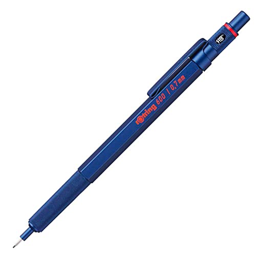 Rotring 600 Mechanical Pencil | HB 0.7mm | Blue Metal Body | Hex Body
