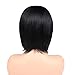 Quantum Love Lace Front Wigs Side Part Straight Wig Short Bob Natural Black Color Wig Heat Resistant Synthetic Full Hair Wig for Women