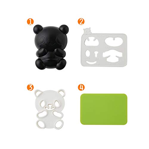 DIY Picnic Kitchen Panda Mold Rice Mold Onigiri Shaper Dry Roasted Seaweed Cutter Set 4 in 1 Bento Accessories