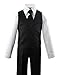 Luca Gabriel Toddler Boys' 5 Piece Classic Fit No Tail Formal Black Dress Suit Set with Tie and Vest - Size 3T