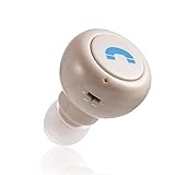 OWIKAR® Mini In-ear Invisible Bluetooth V4.0 Headset Wireless Stereo Bluetooth Earphone Headphones Earbuds Hands-free with Mic for iPhone Samsung HTC Smartphones iPad Tablets (Beige)