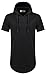 Yingkis Men's Hipster Hip Hop Asymmetric T-Shirt Short Sleeve Side Zipper Hooded Pullover Tshirts