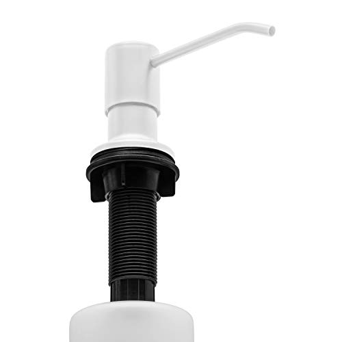 Soap Dispenser for Kitchen Sink (White Matte), Refill From the Top - Thumbnail 3