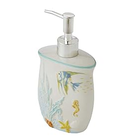 SKL HOME by Saturday Knight Ltd. Ocean Watercolor Soap Dispenser, multicolored, 6.5" x 2.25" x 4" 31LinYVdrFL