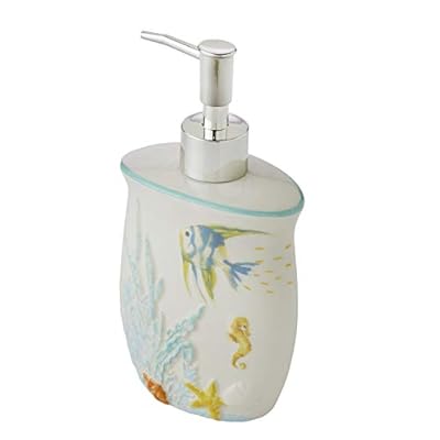 SKL HOME by Saturday Knight Ltd. Ocean Watercolor Soap Dispenser, multicolored, 6.5" x 2.25" x 4" 31LinYVdrFL