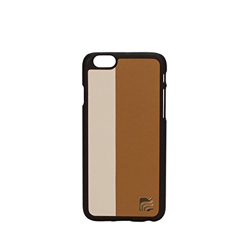 Maroo - Snap-On Leather Cover Case for iPhone 6/6s Plus - Light Brown/White